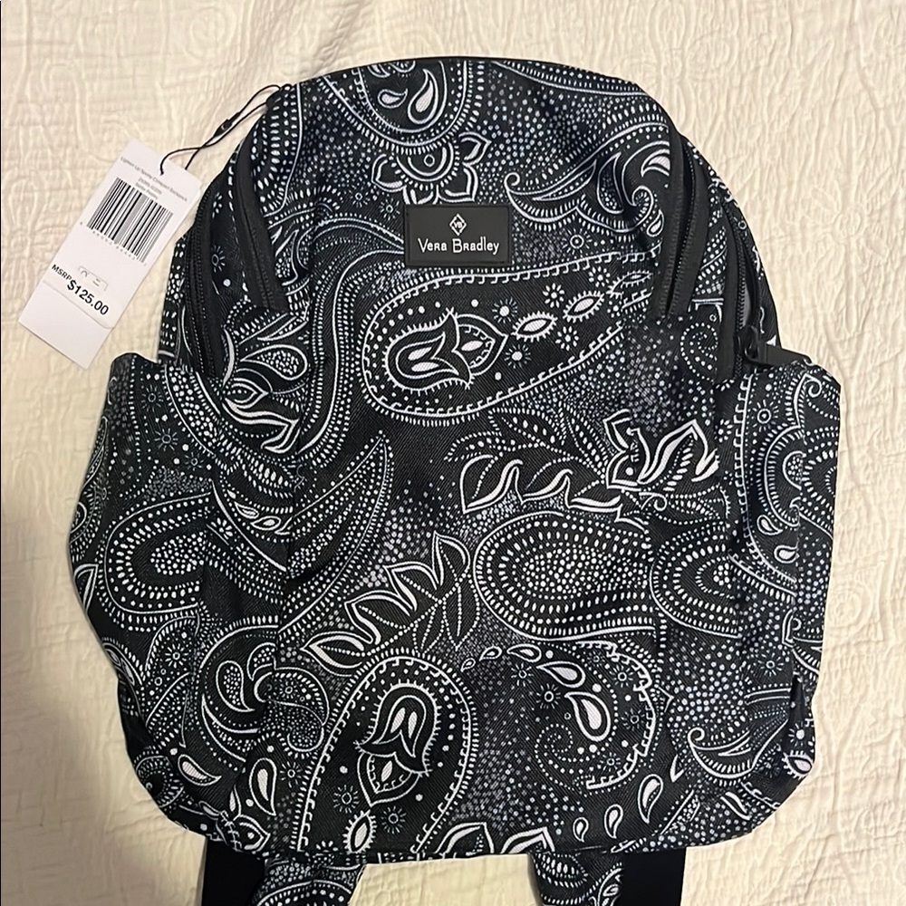 Vera Bradley Lighten Up Sporty Compact Backpack in Stellar Paisley
